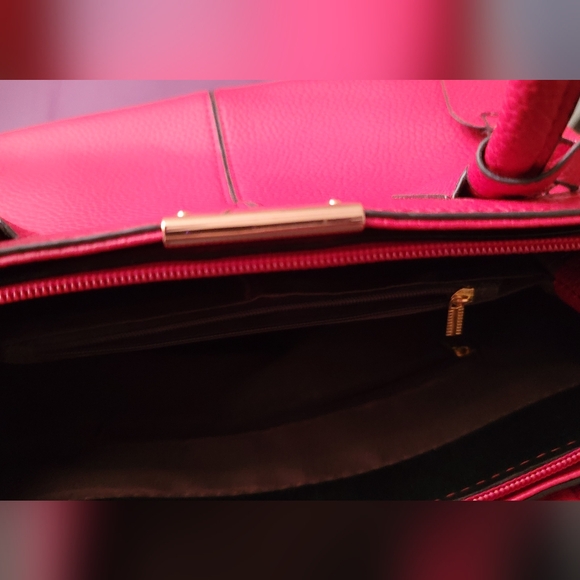 NWOT Red Leather Satchel - Picture 5 of 8